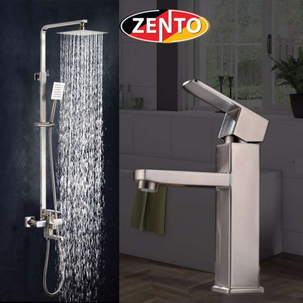 Combo sen cây, vòi lavabo inox304 zento KM102