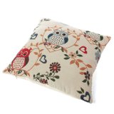 Cotton Linen Owl Bird Pillow Case Home Room Decor Back Throw Sofa Cushion Cover - intl