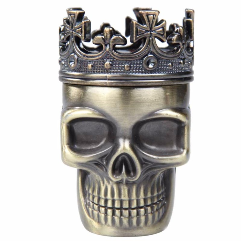 Creative King Skull Shape Metal Grinder Herb Spice Muller Crusher - intl