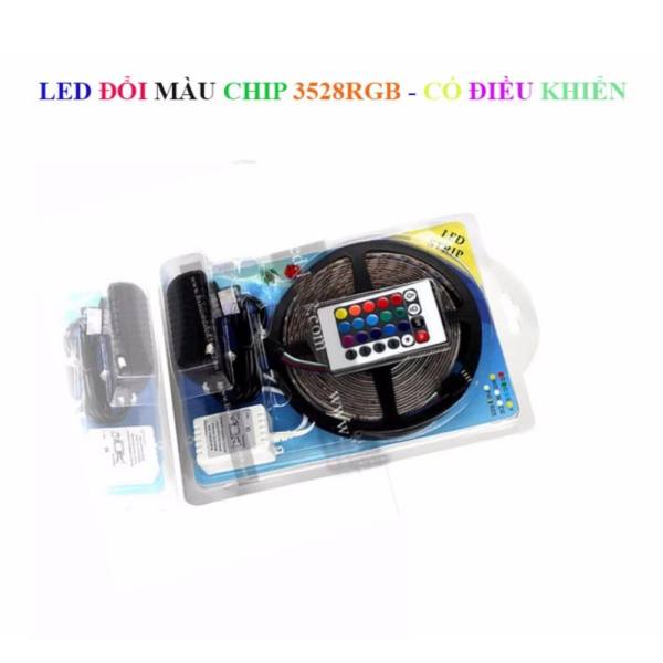 Cuộn đèn Led dài 5m đổi màu RGB chống nước, có điều khiển từ xa, chip Led 3528- EMSLASER