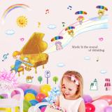 Decal dán tường bé học dàn piano XL7155