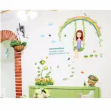 Decal dán tường cô gái chơi xích đu cho bé AY7264