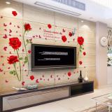 Decal dán tường HOA HỒNG ĐỎ 9195 Sticker Tranh Dán Tường -Decal dán tường cây xanh
