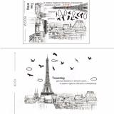Decal dán tường Tháp Eiffel Sticker Tranh Dán Tường - Decal dán tường trang trí phòng khách, trang trí quán cafe, trang trí shophouse