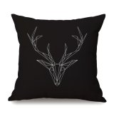 Deer Star Printed Cotton Linen Pillowcase Decorative Pillows Cushion - intl
