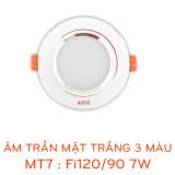 Đèn âm trần mặt Trắng 7W Fi120/90 MT7 - 3 MÀU