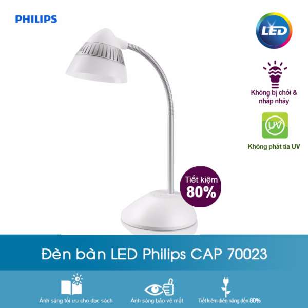 Đèn bàn LED Philips CAP 70023 (Trắng)