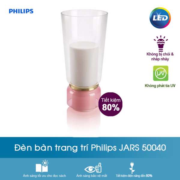 Đèn bàn Philips Jars 1x15W 230V (Hồng)