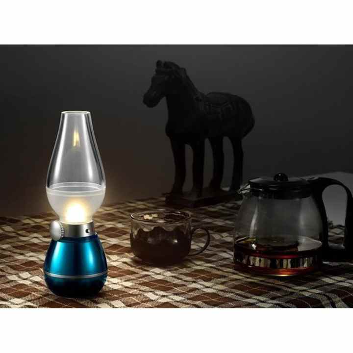Đèn LED kiểu đèn dầu không khói cảm ứng khi thổi (đỏ)( thổi tắt, thổi bật )