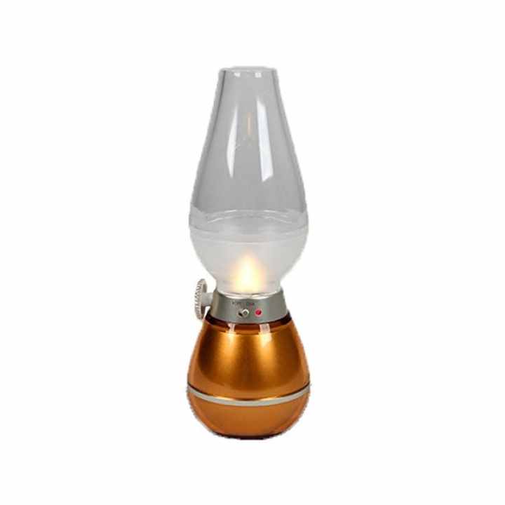 Đèn dầu không khói cảm ứng khi thổi LED (nâu vàng đồng)
