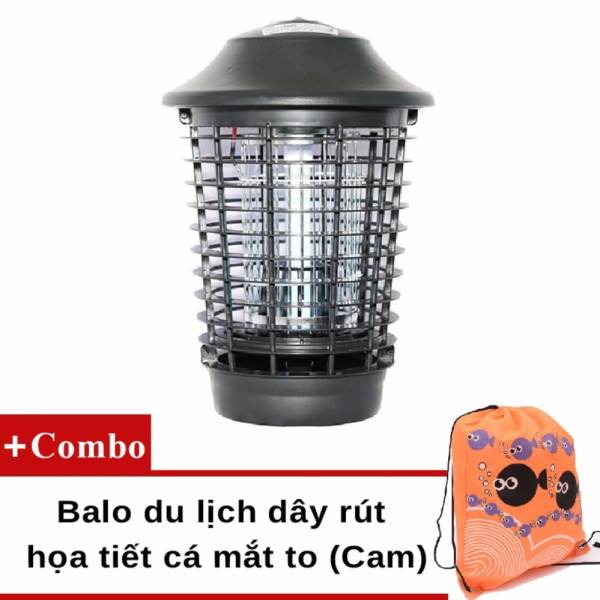 Đèn diệt côn trùng, ruồi muỗi Đại Sinh DS-DU15 (Xanh ngọc) + Túi dây rút kích thước 42X34 (Cam)