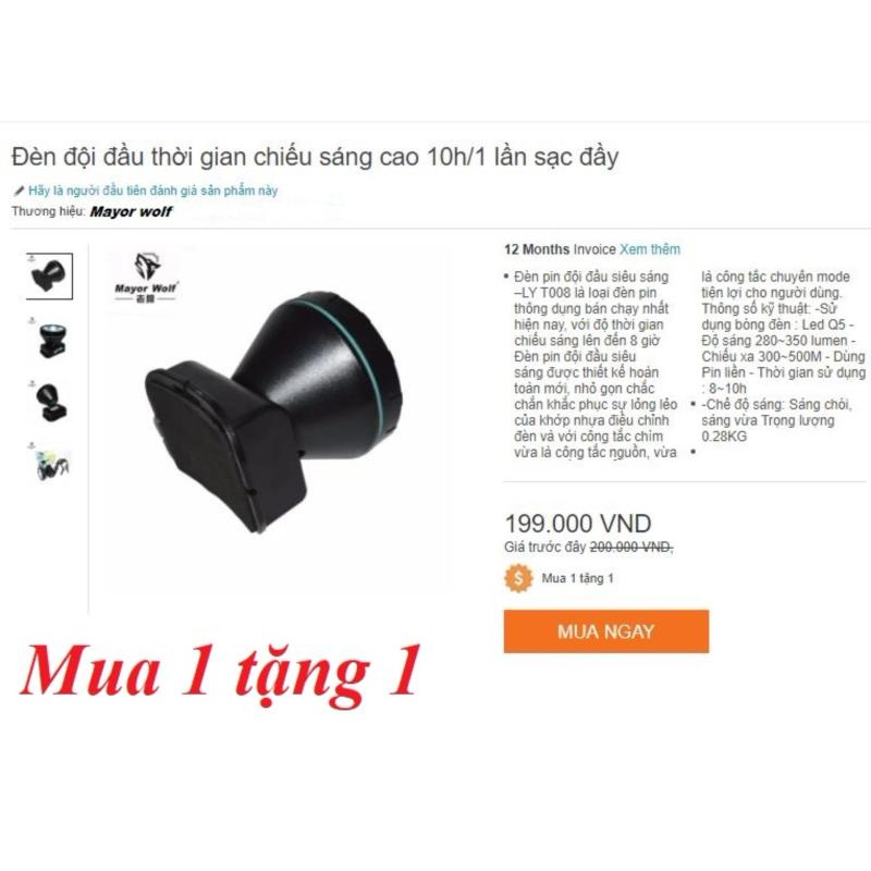 Bảng giá Đèn đội đầu thời gian chiếu sáng cao 10h/1 lần sạc đầy
