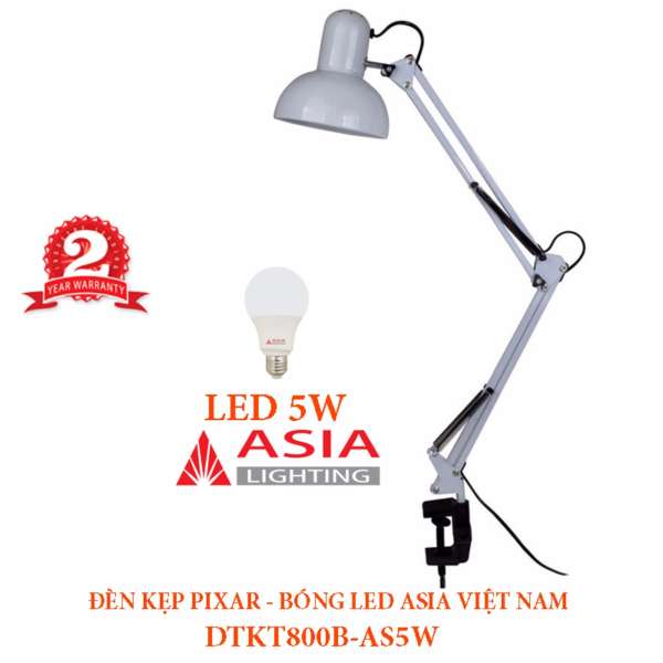 Đèn kẹp bàn Pixar - bóng LED ASIA Việt Nam - DTKT800B-AS5W