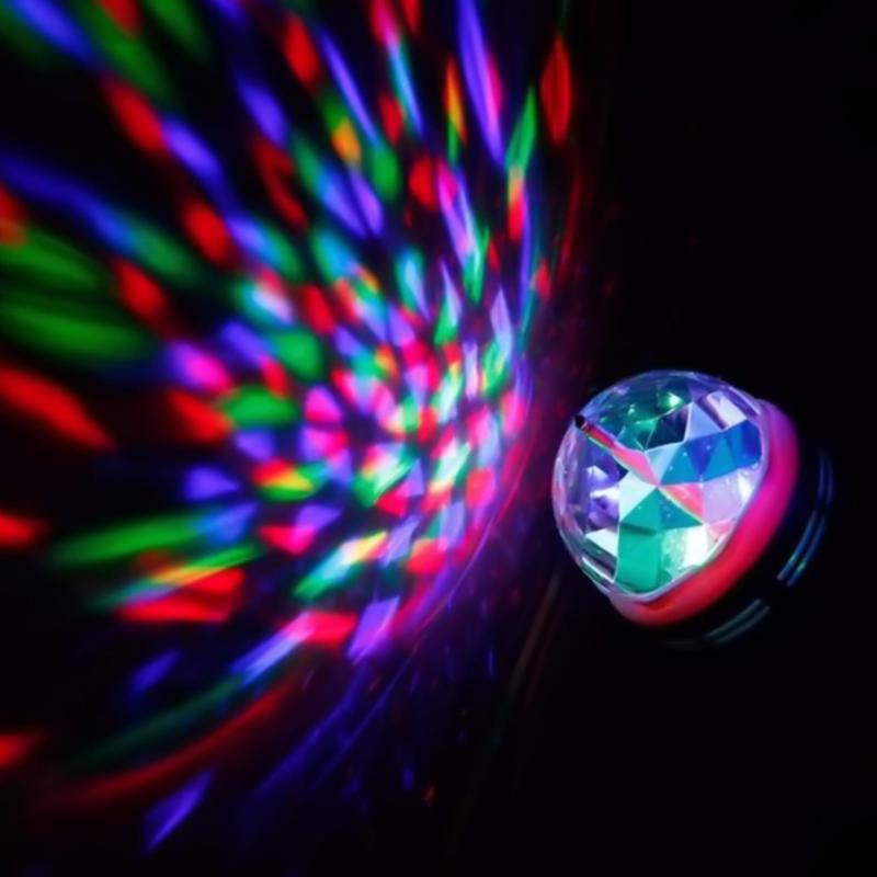 Đèn Led 7 màu trang trí cầu xoay nhỏ