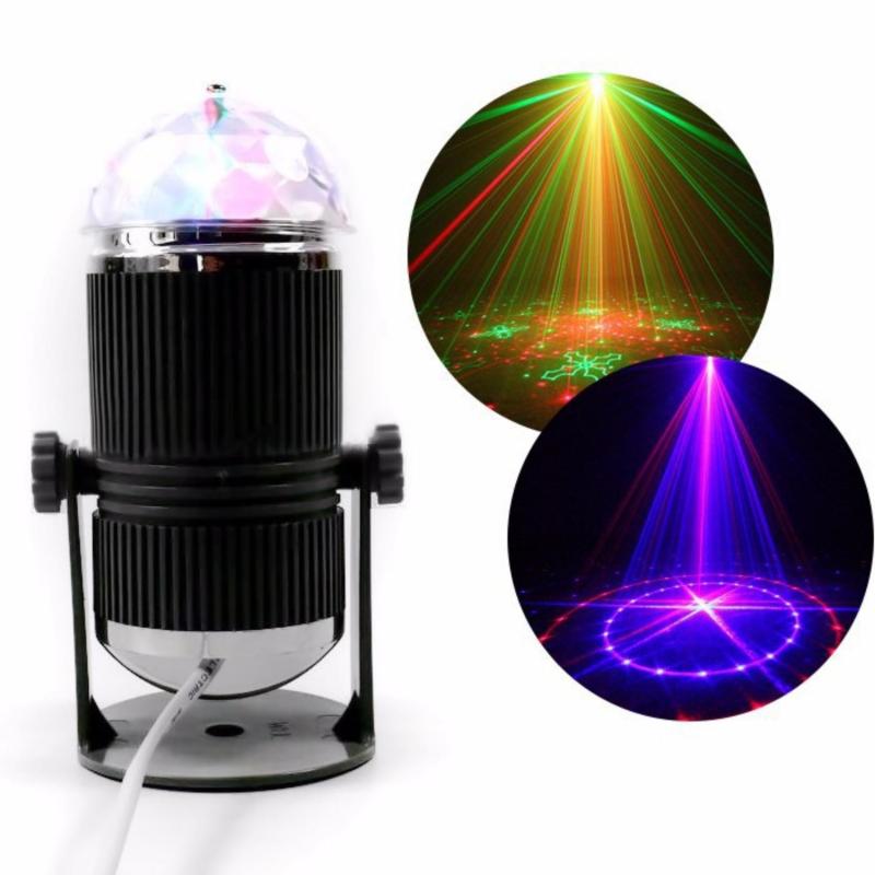 Đèn Led cảm biến nhạc xoay đa sắc thân tròn DLTR01