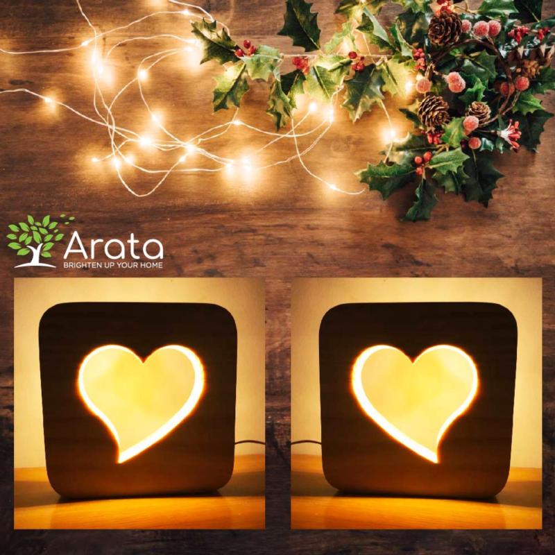 Bảng giá Đèn ngủ led khung gỗ LOVE Arata