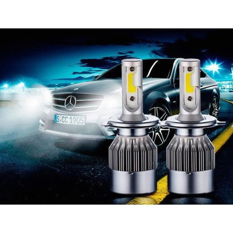 Bảng giá Đèn led ô tô Headlight C6 H4 - 3800lm - 6000k ánh sáng trắng Cao cấp (2 bóng)