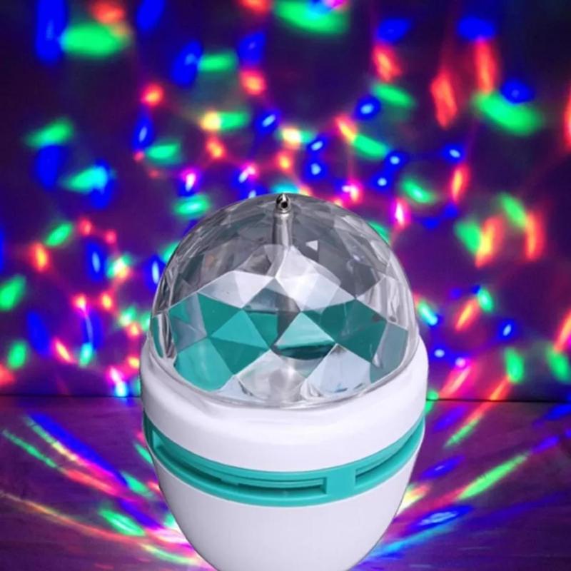 Đèn LED quả cầu xoay pha lê 7 màu (Trắng)