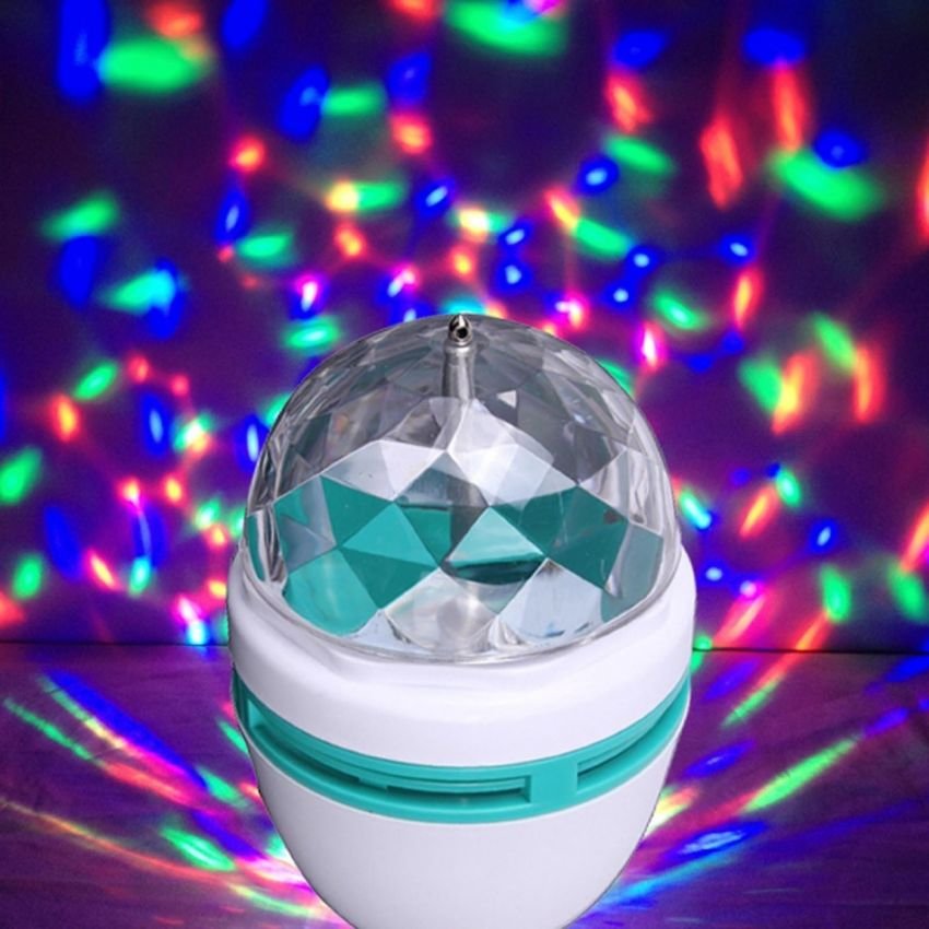 [HCM]Đèn led vũ trường xoay 7 màu - Bx Electronics (Trắng).