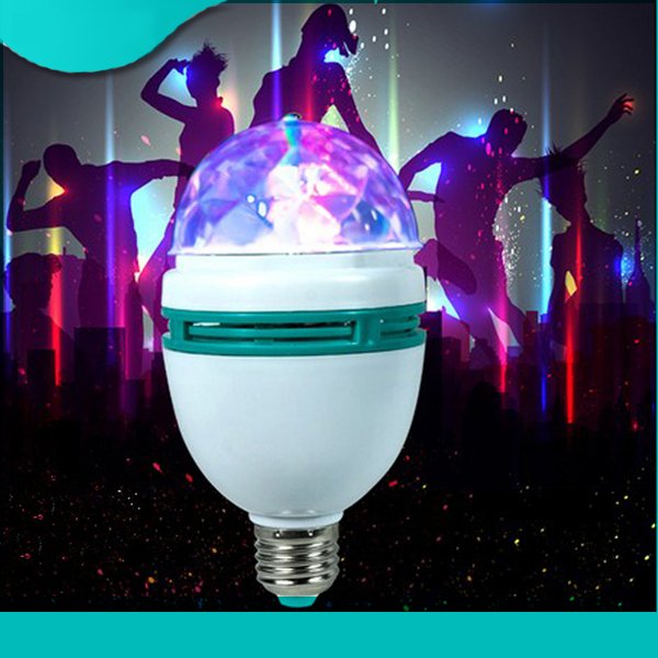 [HCM]Đèn led vũ trường xoay 7 màu - Bx Electronics (Trắng).