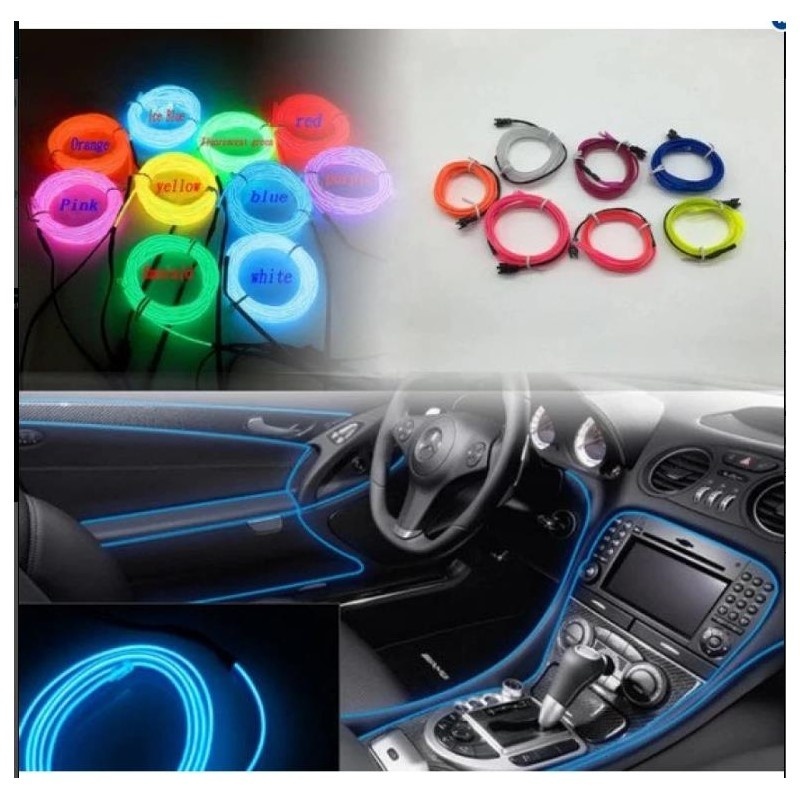 Bảng giá Đèn led xe hơi ô tô trang trí nội thất có jack mồi thuốc dài 5m (Xanh/Đỏ)