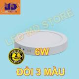 Đèn led ốp trần tròn ánh sáng đổi 3 màu - md45