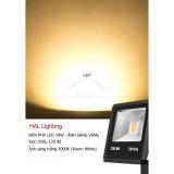 Đèn pha led 20W - Ánh sáng Vàng