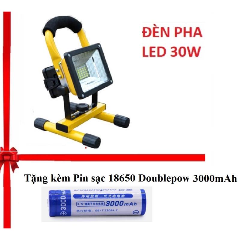 Bảng giá Đèn pha LED đa năng siêu tiết kiệm điện 30W chống nước IP65 Tặng 1pin sạc 18650 Doublepow 3000mAh - Hàng nhập khẩu