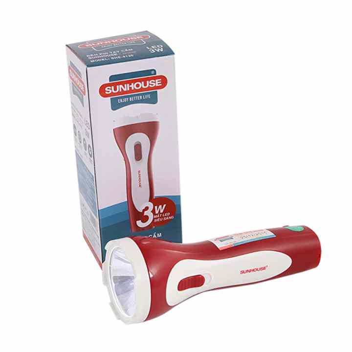 Đèn pin cầm tay SUNHOUSE cỡ trung SHE-4135 (Đen)