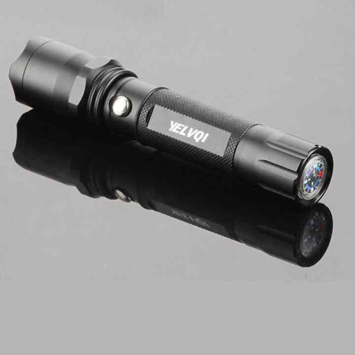 Đèn Pin Sạc Siêu Sáng Có La Bàn G68 (Đen) + Tăng Móc
