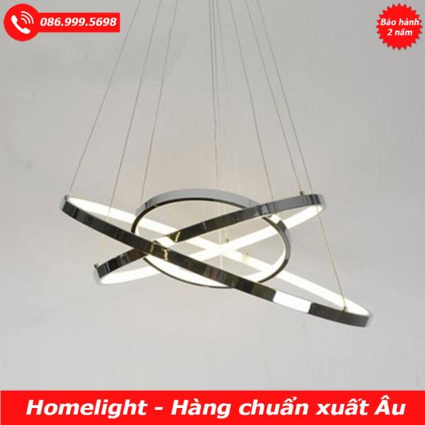 Đèn thả hiện đại - đèn thả 3 vòng mạ chrome LADY023 (Ánh sáng vàng)