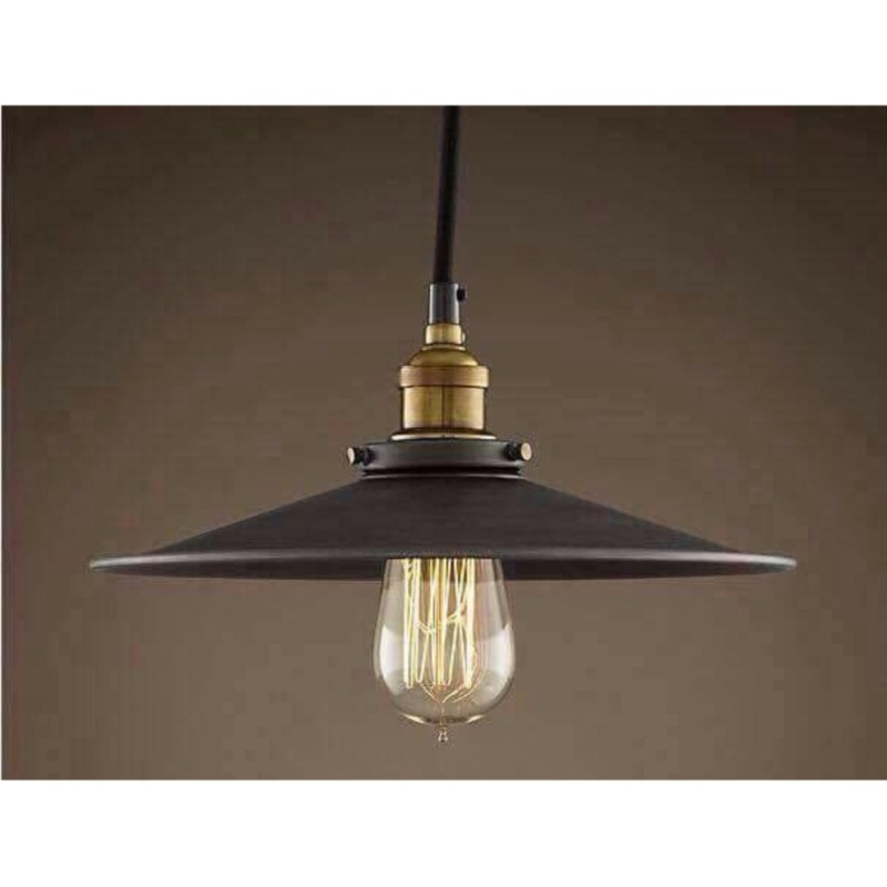 Đèn thả trang trí đui đồng đĩa bay 300mm TH-017-GH (Đen)