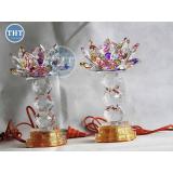 Đèn thờ pha lê 3 châu LED đổi màu