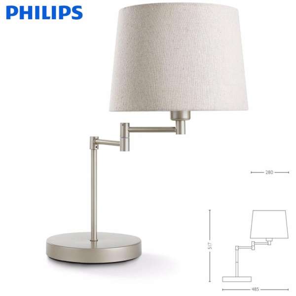 Đèn trang trí để bàn Philips 36132 Donne Table Lamp + Tặng 01 Bóng Đèn LED Philips Ecobright 5W (Ánh sáng vàng)