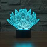 Đèn trang trí led 3D 7 màu – Hoa sen