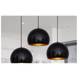 Đèn treo thả trần tròn đường kính 20cm (Đen)