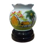Đèn xông tinh dầu Bát Tràng hình thôn quê