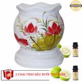 Đèn xông tinh dầu tặng 2 chai tinh dầu bưởi