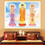 Tranh đính đá tam thế phật df2347-ngọc thịnh
