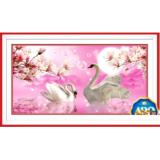 Tranh đính đá đôi thiên nga DF2707-Ngọc Thịnh