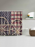 Distressed American Flag Fabric Shower Curtain - intl