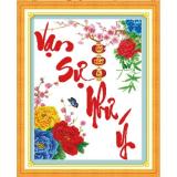 Tranh thêu chữ thập vạn sự như ý DLH-222736-Ngọc Thịnh