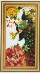 Tranh thêu chữ thập Hoa khai phú quý DLH-222738-Siêu thị tranh thêu