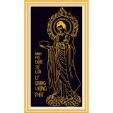 Tranh thêu chữ thập Phật Dược sư nền đen DLH-222794-Bảo Ngọc