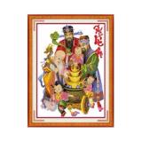 Tranh thêu chữ thập phúc lộc thọ 222864
