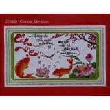 Tranh thêu chữ thập cao cấp Đồng hồ Cha mẹ DLH-222885 (chưa thêu) đầy đủ, kit, chat, chỉ thêu, kéo, kim