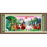 Tranh thêu chữ thập cha mẹ hoa sen