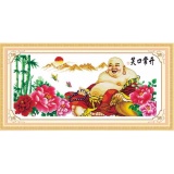 Tranh thêu chữ thập phật di lặc Z588-Bảo Ngọc