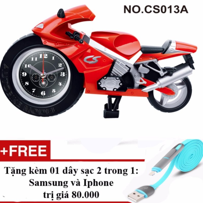 Nơi bán Đồng hồ báo thức hình xe phân khối lớn model 2017 + Tặng 01 sạc điện thoại 2 trong 1