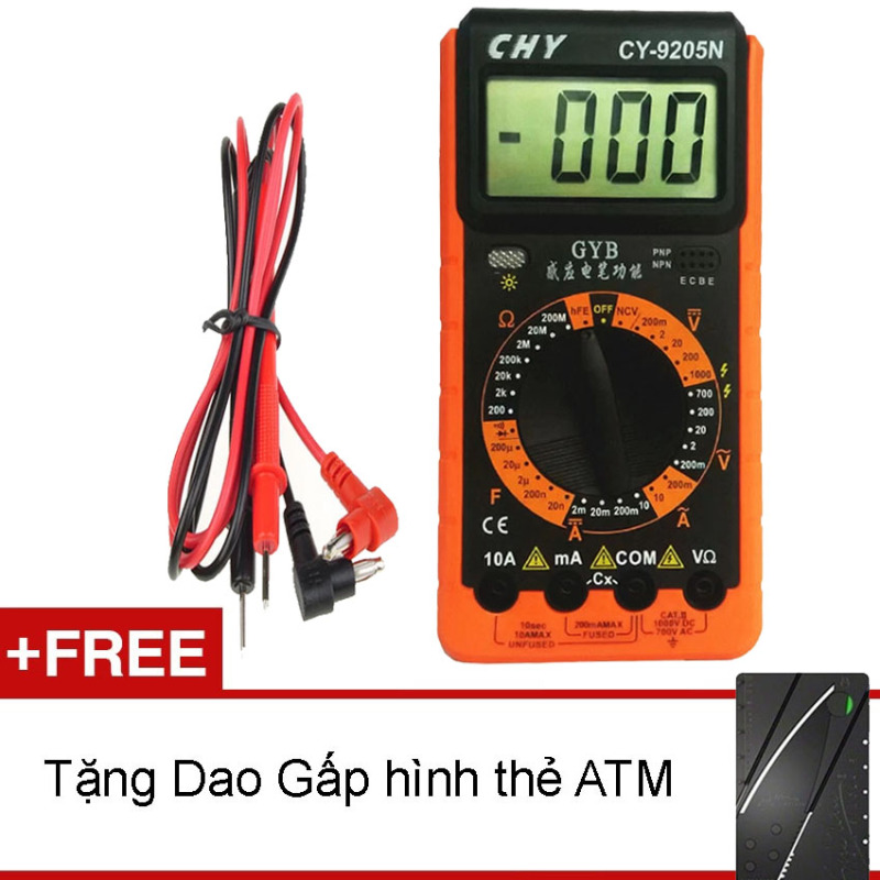 Đồng hồ đo vạn năng cho thợ điện tử CHY CY-9205N + Tặng 1 gấp hình ATM